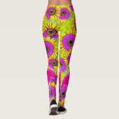 Flamingos im Hintergrund der Blume Leggings (Rückseite)