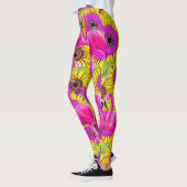 Flamingos im Hintergrund der Blume Leggings (Links)