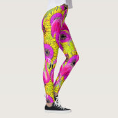 Flamingos im Hintergrund der Blume Leggings (Rechts)
