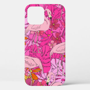 Flamingos im Hintergrund tropischer Blätter und f Case-Mate iPhone Hülle