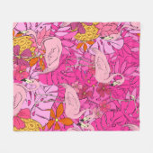 Flamingos im Hintergrund tropischer Blätter und f Fleecedecke (Vorderseite (Horizontal))