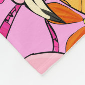 Flamingos im Hintergrund tropischer Blätter und f Fleecedecke (Ecke)