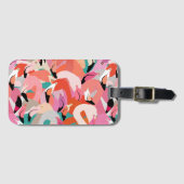 Flamingos im orange Gepäckanhänger (Vorderseite (Horizontal))