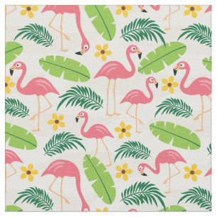 Flamingos im Paradies Fabric Stoff