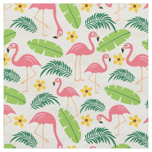 Flamingos im Paradies Fabric Stoff (Nahaufnahme)