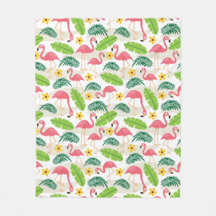 Flamingos im Paradies Fleece Blanket