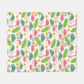 Flamingos im Paradies Fleece Blanket (Vorderseite (Horizontal))