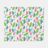 Flamingos im Paradies Fleece Blanket (Vorderseite (Horizontal))