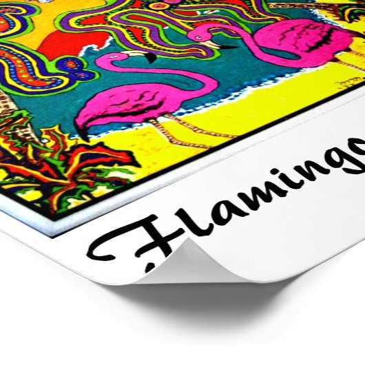 Flamingos im Paradies Poster (Ecke)