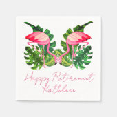 Flamingos im Party für tropische Vegetation Serviette (Vorderseite)