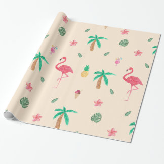 Flamingos im Sommer Geschenkpapier