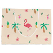 Flamingos im Sommer Große Geschenktüte (Rückseite)