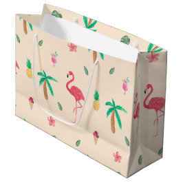 Flamingos im Sommer Große Geschenktüte