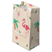 Flamingos im Sommer Kleine Geschenktüte (Rückseite Schrägansicht)