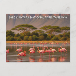Flamingos im Tansania Lake Manyara Nationalpark Postkarte