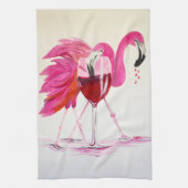 Flamingos im Wein Handtuch (Vertikal)