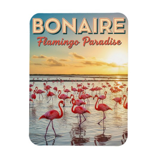 Flamingos in Bonaire Dutch Caribbean Magnet (Vertikal)