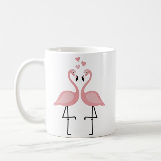 Flamingos in der Liebe Kaffee Tasse (Links)