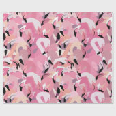 Flamingos in der rosa Geschenk-Verpackung Geschenkpapier (Flach)