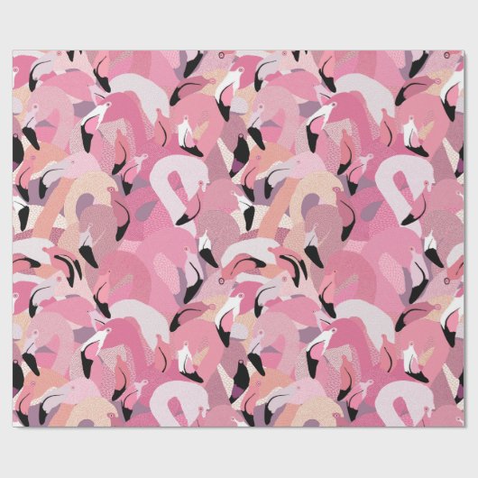 Flamingos in der rosa Geschenk-Verpackung Geschenkpapier (Flach)