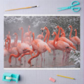 Flamingos in der Schneegenetze Seidenpapier (Basteln)