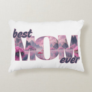 Flamingos in einer Traumwelt - best Mom ever Dekokissen