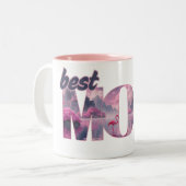 Flamingos in einer Traumwelt - best Mom ever Zweifarbige Tasse (Vorderseite Links)