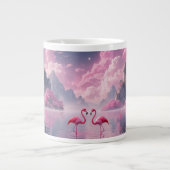 Flamingos in einer Traumwelt Jumbo-Tasse (Vorderseite)