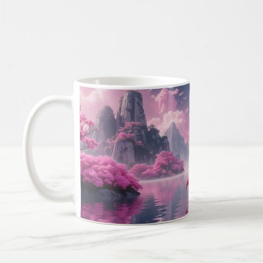 Flamingos in einer Traumwelt Kaffeetasse (Links)