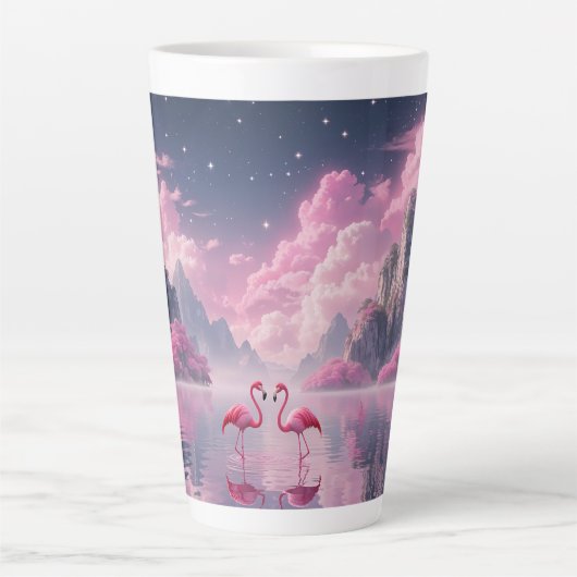Flamingos in einer Traumwelt Milchtasse (Vorderseite)