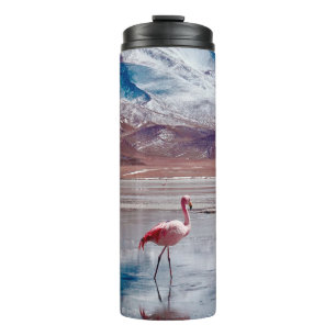 Flamingos in Lagoon in Salt Flats, Bolivien. Salar Thermosbecher