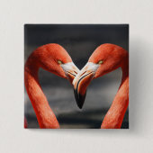 Flamingos in Liebe Button (Vorderseite)