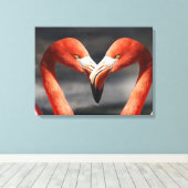 Flamingos in Liebe Leinwanddruck (Insitu (Holzboden))
