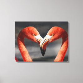 Flamingos in Liebe Leinwanddruck
