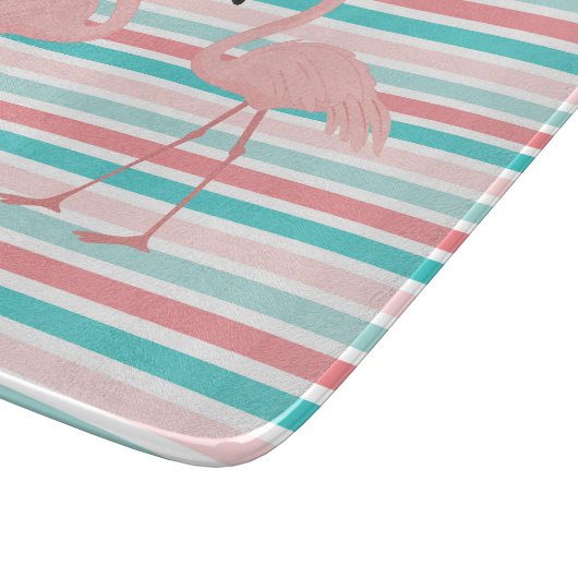 Flamingos in Liebe Personalisiert Schneidebrett (Ecke)