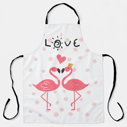 Flamingos in Liebe Schürze (Vorderseite)