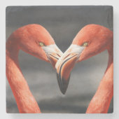 Flamingos in Liebe Steinuntersetzer (Vorderseite)