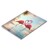 Flamingos in Love Tropical Beach Notizblock (Linke Seite)