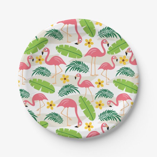 Flamingos in Paradise Paper Plate Pappteller (Vorderseite)