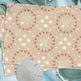 Flamingos in Seashells Beach Weihnachten Seidenpapier