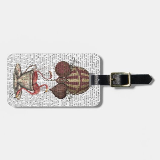 Flamingos in Teacup Gepäckanhänger (Vorderseite horizontal)