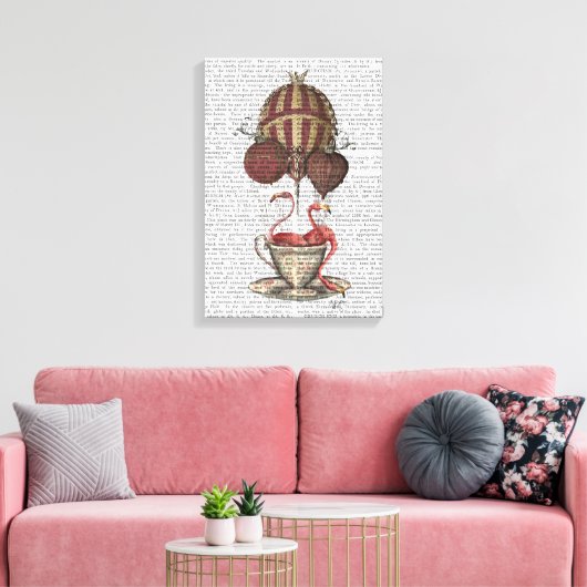 Flamingos in Teacup Leinwanddruck (Insitu (Wohnzimmer))