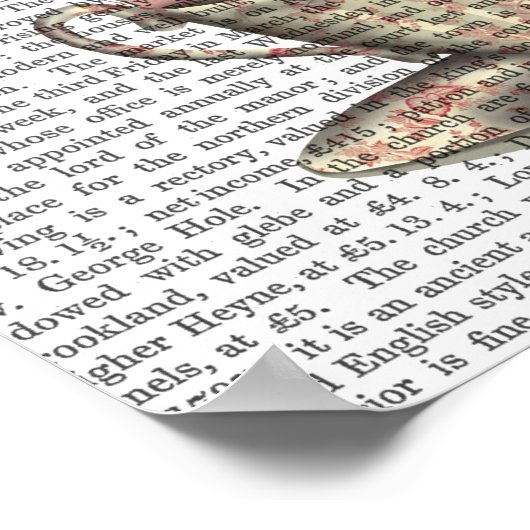 Flamingos in Teacup Poster (Ecke)