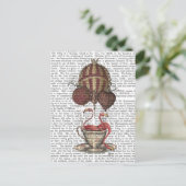 Flamingos in Teacup Postkarte (Stehend Vorderseite)