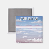 Flamingos in Uyuni Salt Flat Salar De Uyuni Magnet (Vorderseite/Rückseite)