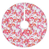 Flamingos in Wasserfarben Polyester Weihnachtsbaumdecke (Vorderseite)