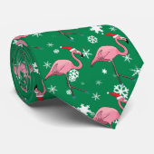 Flamingos in Weihnachtsmannmützen Weihnachten Krawatte (Gerollt)