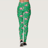 Flamingos in Weihnachtsmannmützen Weihnachten Leggings (Rückseite)