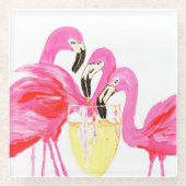 Flamingo's in White Wine Untersetzer (Vorderseite)