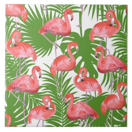 Flamingos Keramik Tile Fliese (Vorderseite)